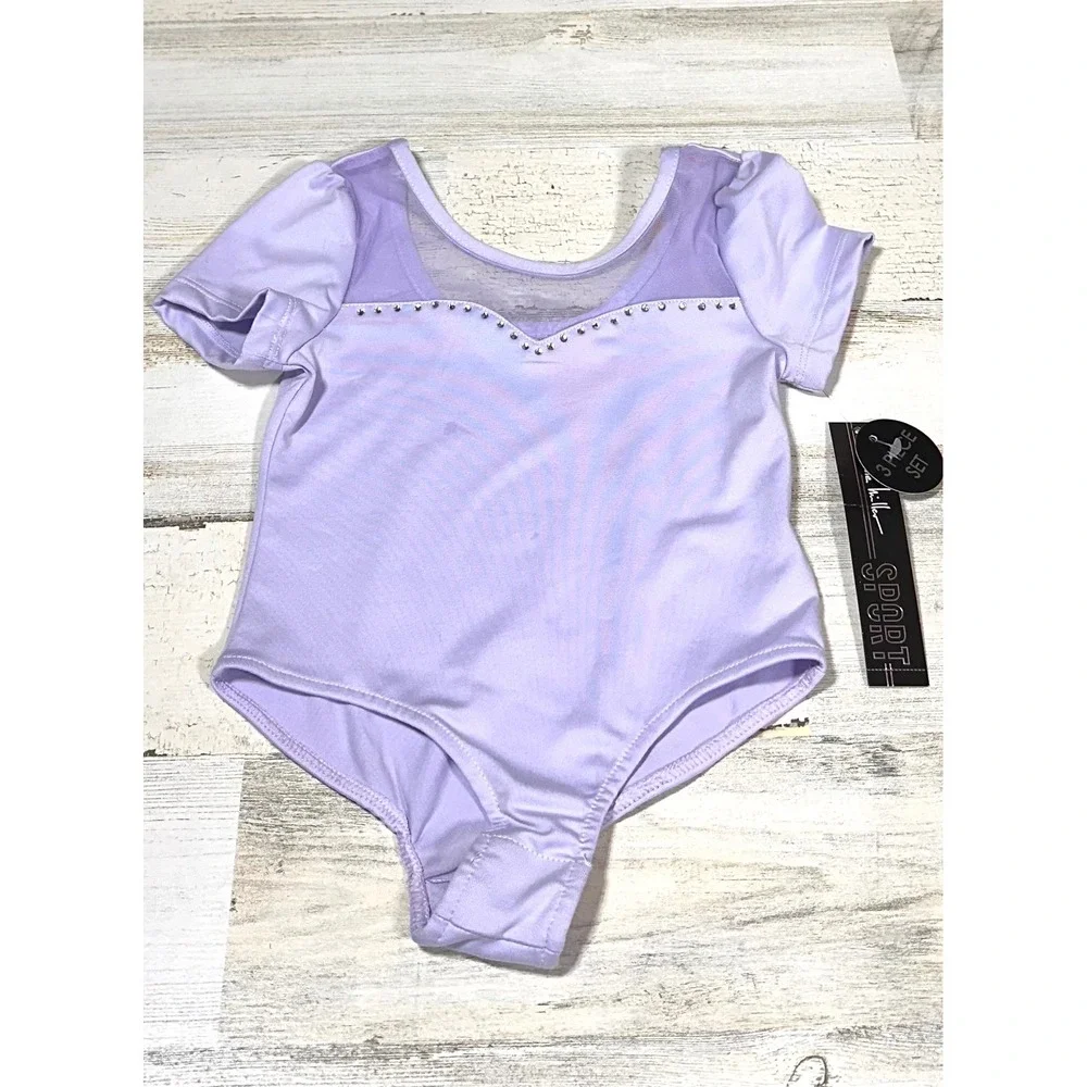 Nicole Miller Leotard Tutu Set Kids 2T Pink Purple NEW 3pc Dance Gymnastics